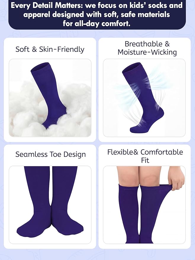 American Trends Kids Toddler Soccer Socks Youth Baseball Softball Football Socks Knee High Accessories for Girls