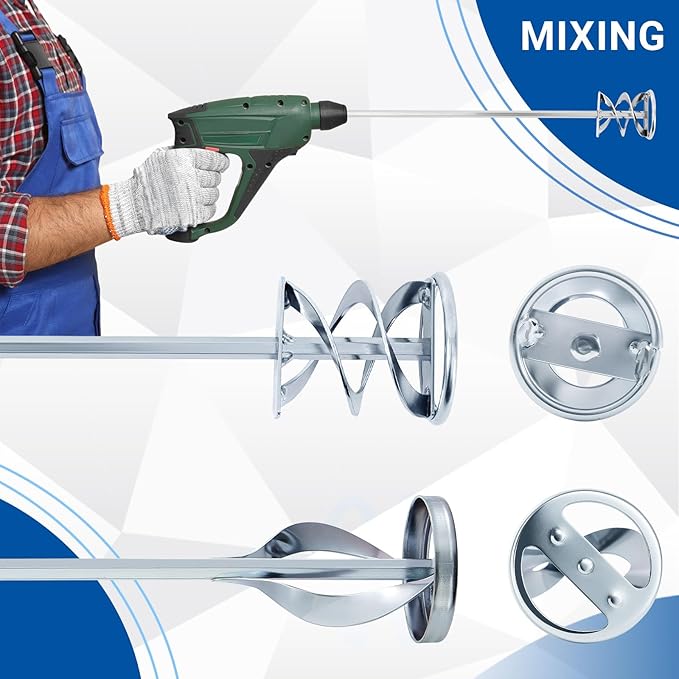 Set of 2 Paint Mixer for Drill Painting Mixer Stirrer Drill Attachment - Image 4