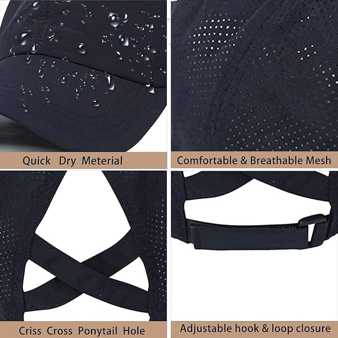 Criss Cross Hat Washed Distressed Baseball Cap Ponytail Hat High Messy Bun Ponycap for Women