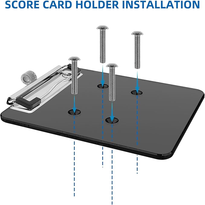 Golf Cart Scorecard Holder with Pencil Holder for Club Car/EZGO/YA/Icon/Star Car/Excar and Other Most Golf Carts. Clear/Black-Tinted are Available 5mm Thick Acrylic and More Sturdy.