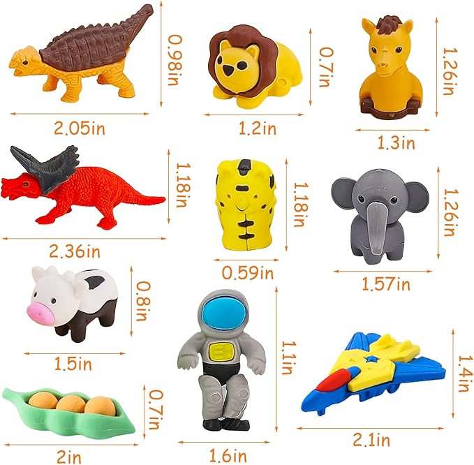 130Pcs Animal Erasers Kids Desk Pets Pencil Erasers 3D Puzzle Bulk Mini Animal - Image 7