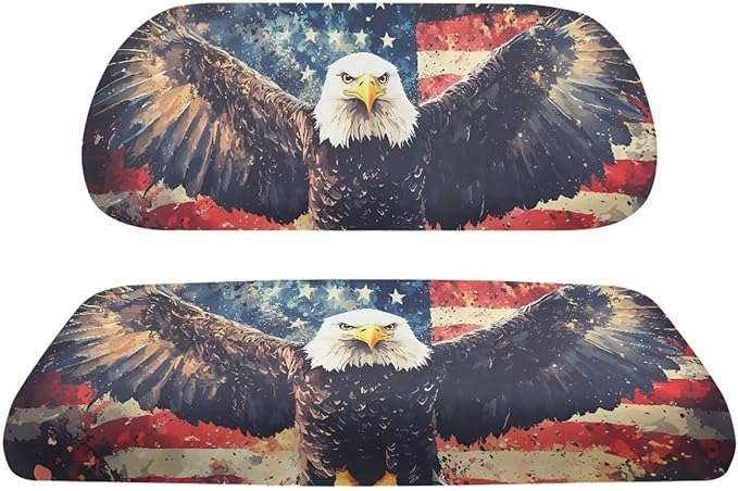 Yewatlles Bright Fly Eagle Golf Cart Front Seat Covers Fit for Club Car Seat Cushion Waterproof Breathable Comfortable Replacement Seat Cover Anti-Scratch Golf Installation