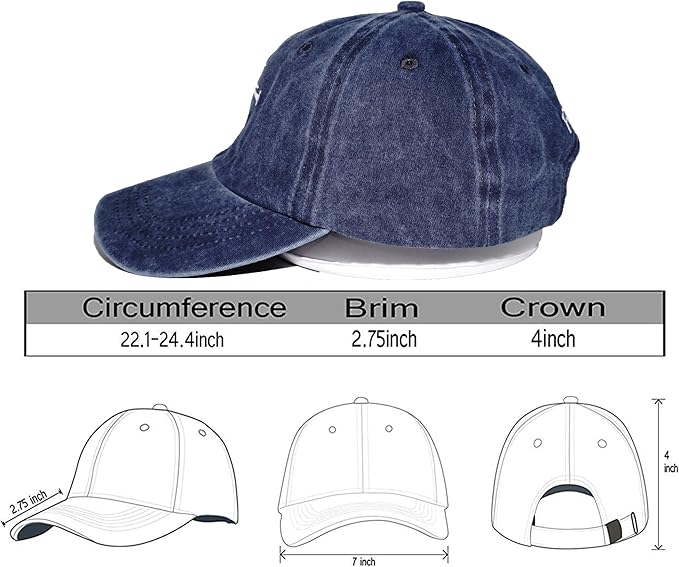 Christian Redeemed Cross Nails Hats for Men Women, Vintage Adjustable Cotton Embroidered Front & Back Baseball Cap