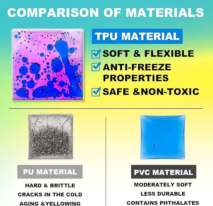 Squishy Liquid Sensory Tiles for Kids – 6" Soft Colorful Tactile Play Pads - Image 3