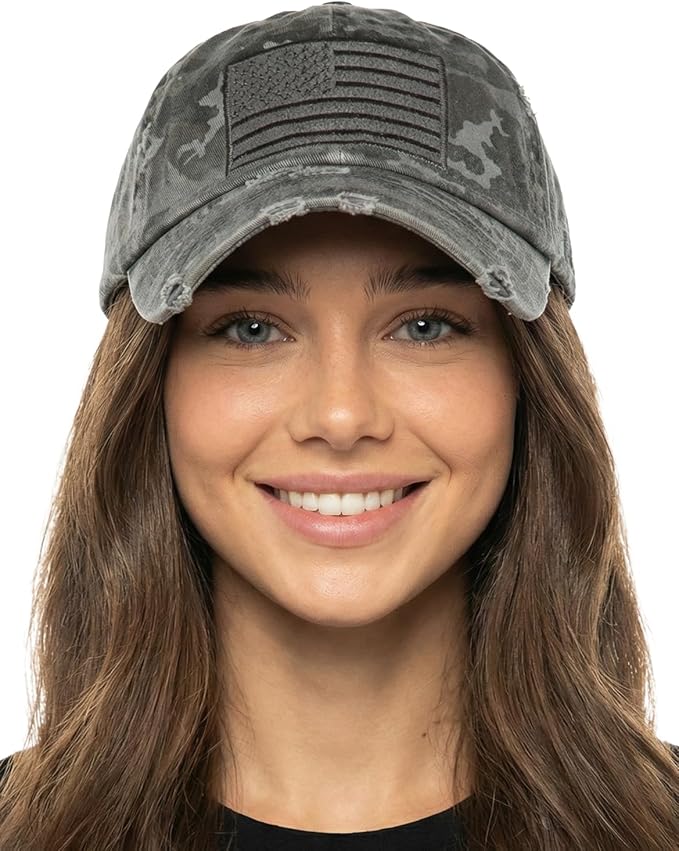 Funky Junque Distressed Vintage Baseball Cap - Embroidered Patch Women's Hat - Holiday, Lifestyle & Patriotic Designs