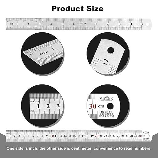 Architectural Scale Ruler Set, 2 Pack 12 Inch Aluminum Architect Ruler - Image 4