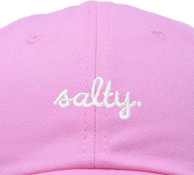DALIX Salty Embroidered Cotton Beach Baseball Cap Adjustable Dad Hat Womens