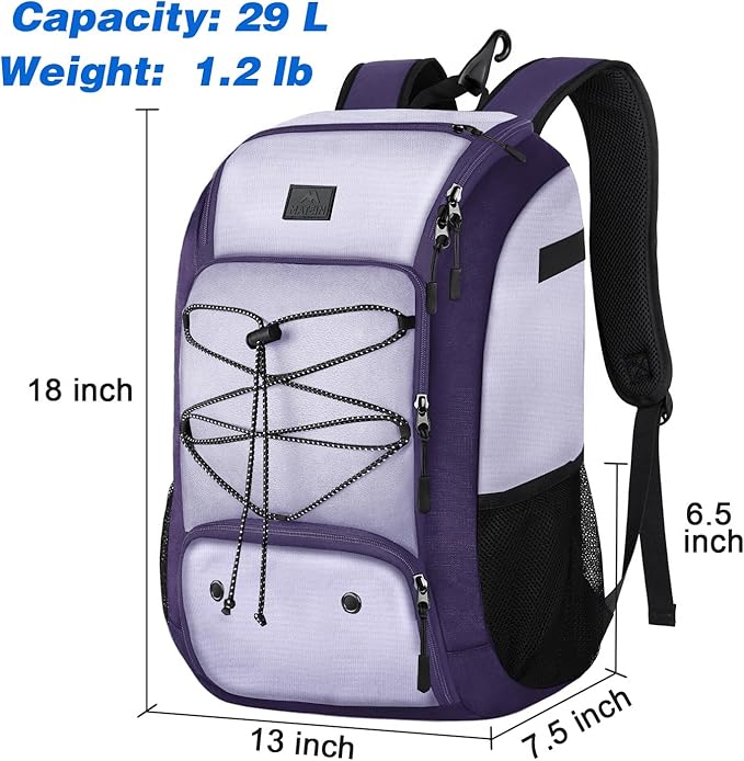 MATEIN Baseball Backpack, Softball Bat Bag with Shoes Compartment for Youth, Boys and Adult, Lightweight Baseball Bag with Fence Hook Hold TBall Bat, Batting Mitten, Helmet, Caps, Teeball Gear