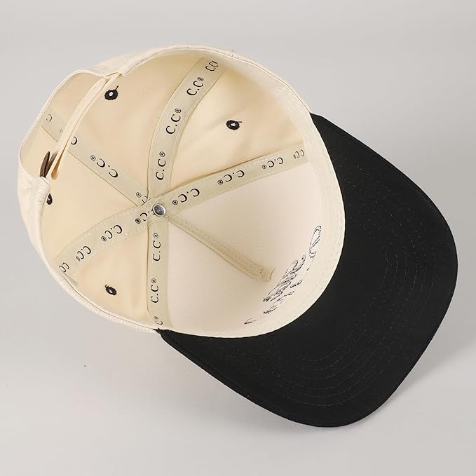 MIRMARU Two-Tone Vintage Canvas Trucker Hats for Men & Women, Adjustable Size Baseball Caps with Trendy Embroidered Design