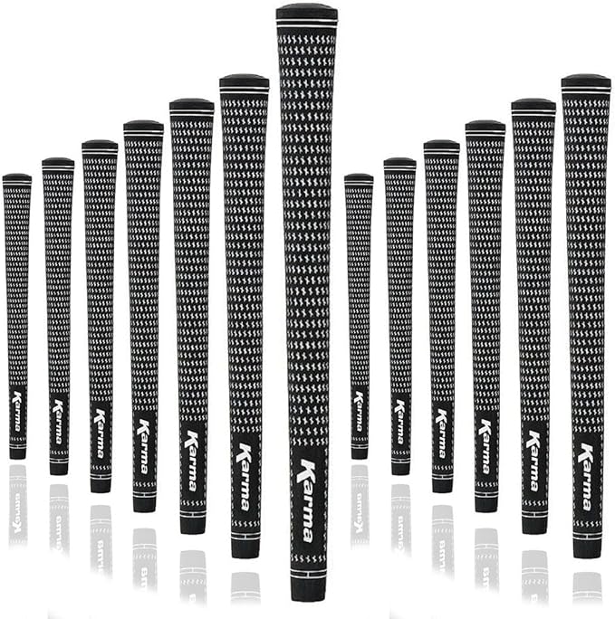 Karma Velour Golf Grips for Men, Women, Juniors | Undersize, Standard, Midsize, Oversize, & Jumbo | 6 Colors | Choose Single, 9, 13 Pack or Golf Club Grip Kit