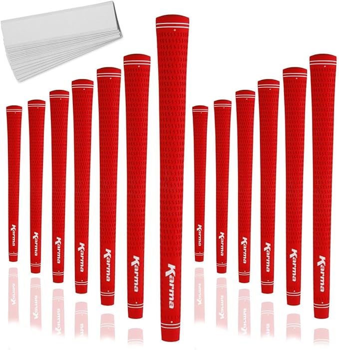 Karma Velour Golf Grips for Men, Women, Juniors | Undersize, Standard, Midsize, Oversize, & Jumbo | 6 Colors | Choose Single, 9, 13 Pack or Golf Club Grip Kit