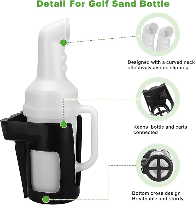 10L0L Universal Golf Cart Sand Bottle with Holder for Yamaha, EZGO, Club Car, Divot Filler Sand Seed Container Dispenser (2)