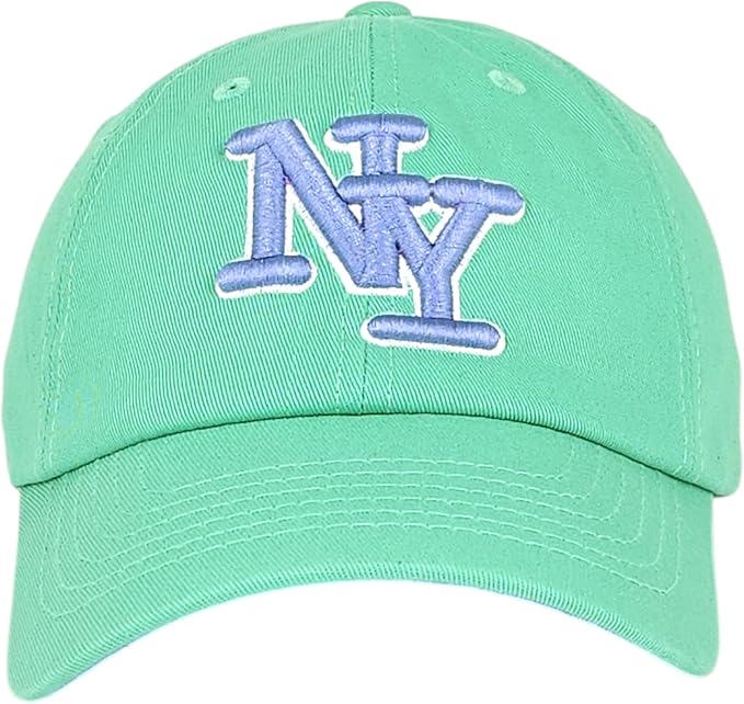 NY 3D Embroidered Cotton Dad Hat – New York Baseball Cap, Adjustable Metal Buckle Strap, Unstructured Low-Profile Style