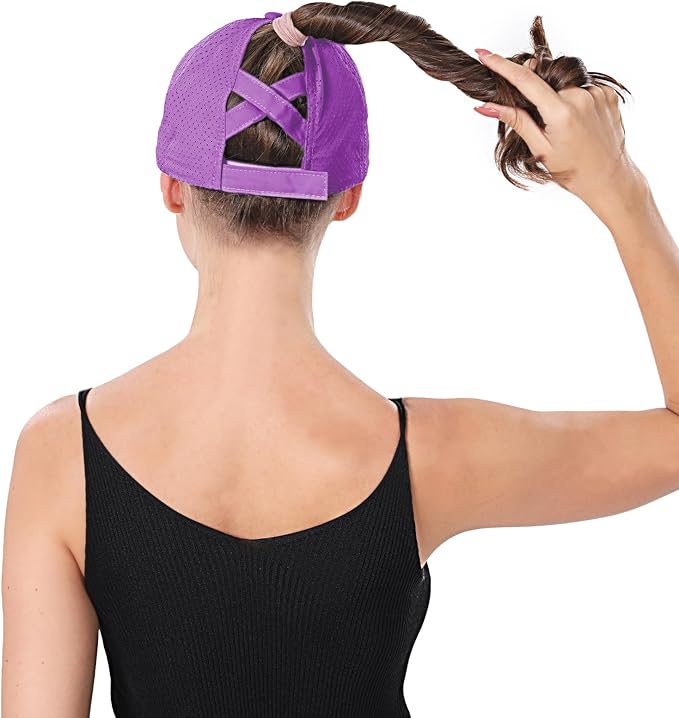 ZTL Women's High Ponytail Baseball Cap Performance Running Hat Quick Dry Mesh Sports Cap Unstructured Dad Trucker Hats