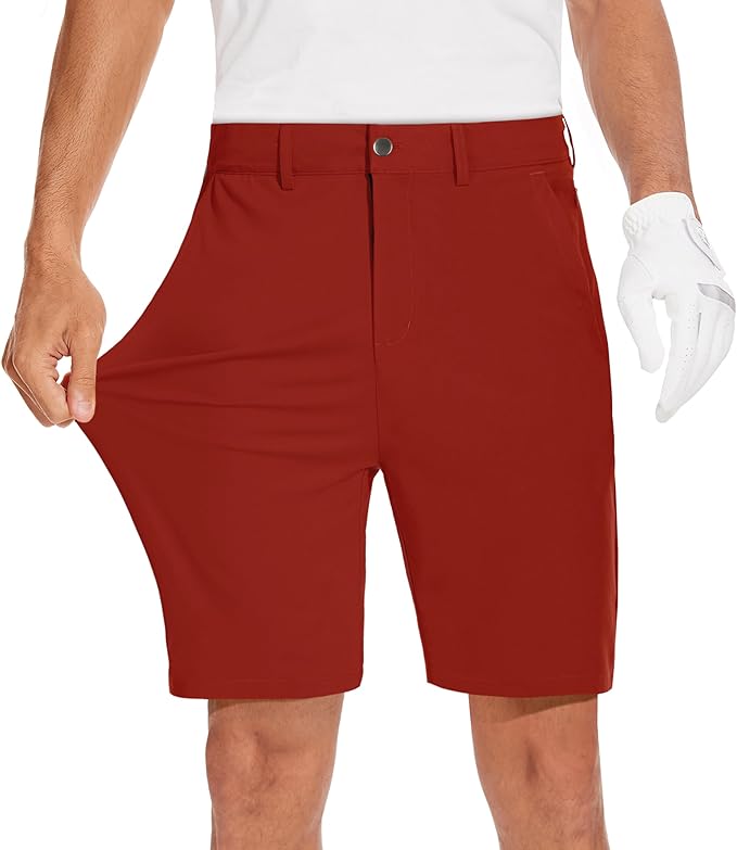 JWM Mens 7"/9" Stretch Golf Shorts - Lightweight Hybrid Casual Dress Work Flat Front Shorts with 5 Pockets Quick Dry UPF50