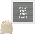 PATIKIL Felt Letter Board, 10x10Inches Gray White Wooden Changeable Message by PATIKIL