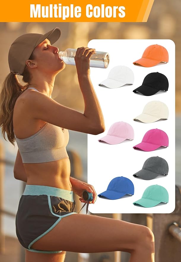 Zando Unisex Classic Baseball Caps Adjustable Sports Hats Outdoors Cotton Baseball Hat Cute Preppy Hat Golf Running Dad Hat