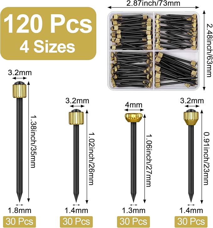 120PCS Nails for Hanging Pictures, 4 Sizes Picture Hanging Nails for Wall - Image 2