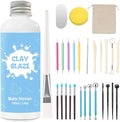 EIGTWEN 100ml Air Dry Clay Glaze and 29pcs Clay tools kit, Matte Clay Varnish by EIGTWEN