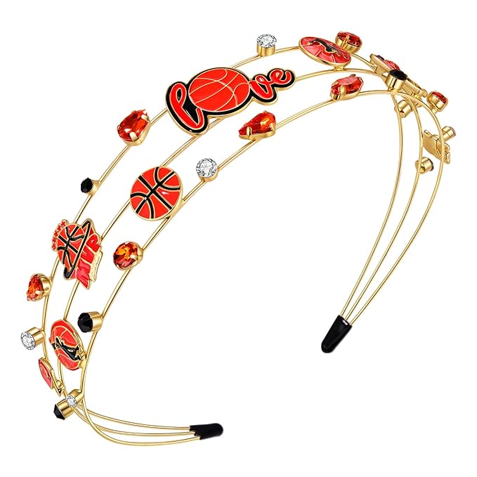 NVENF Football Headbands for Women Jeweled Black White Soccer Headbands Game Day Football Mom Accessories Outfits Gifts Party Favors (Pattern D)