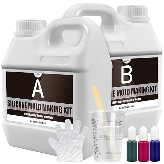 Silicone Mold Making Kit - 100oz Translucent Liquid Silicone Rubber by Vividye
