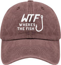 WTF Where's The Fish caps Funny Vintage Cotton Washed Baseball Caps Adjustable Low Profile Dad Hat