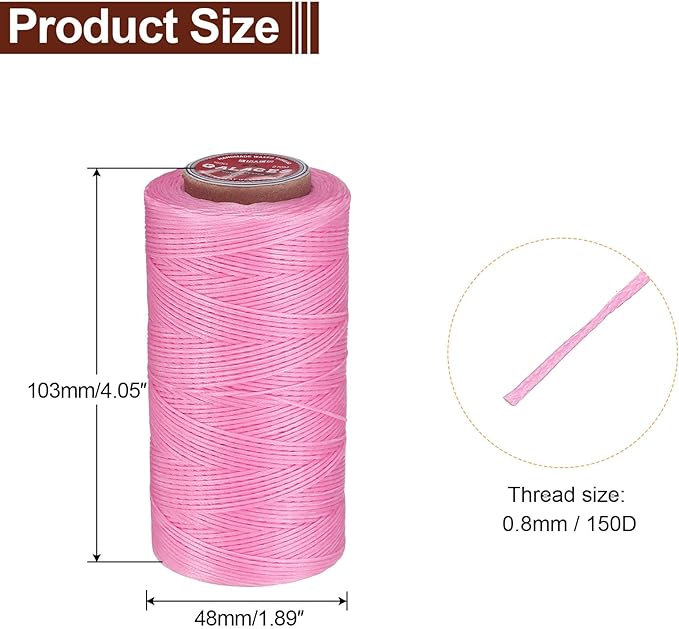 uxcell Flat Leather Sewing Waxed Thread, 270m / 295 Yards Polyester Wax String - Image 2