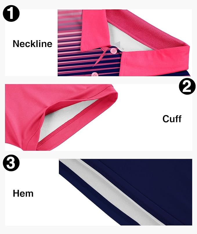 ZITY Mens Golf Shirt Short Sleeve Sport Moisture Wicking Performance Print Golf Polo Shirts for Men Collared Casual T-Shirt