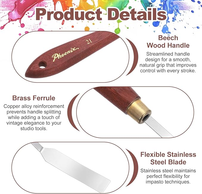 MECCANIXITY Pack of 1 Palette Knife No.21, 6.9" Long Palette Knives - Image 3