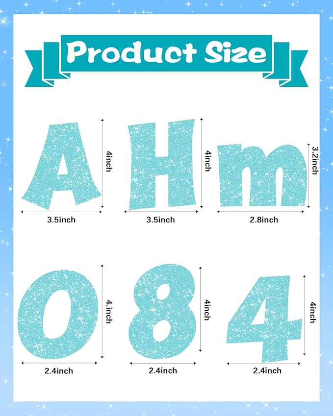 237 Pcs Glitter Bulletin Board Letters, Numbers and Punctuation, Poster Board - Image 3