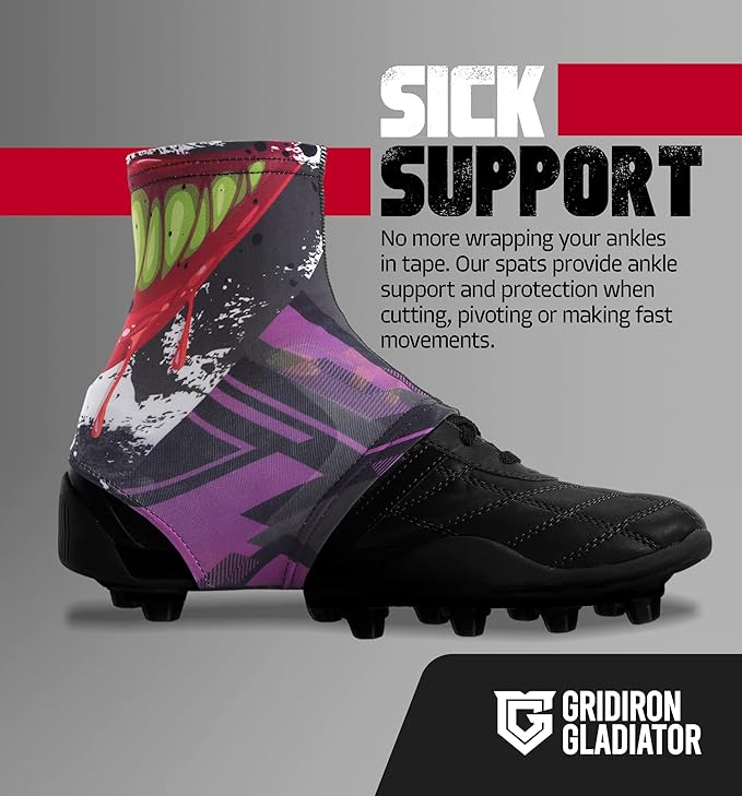Gridiron Gladiator Cleat Covers - Football Spats - Football Cleat Cover - Cleat Spats for Soccer, Baseball & Softball