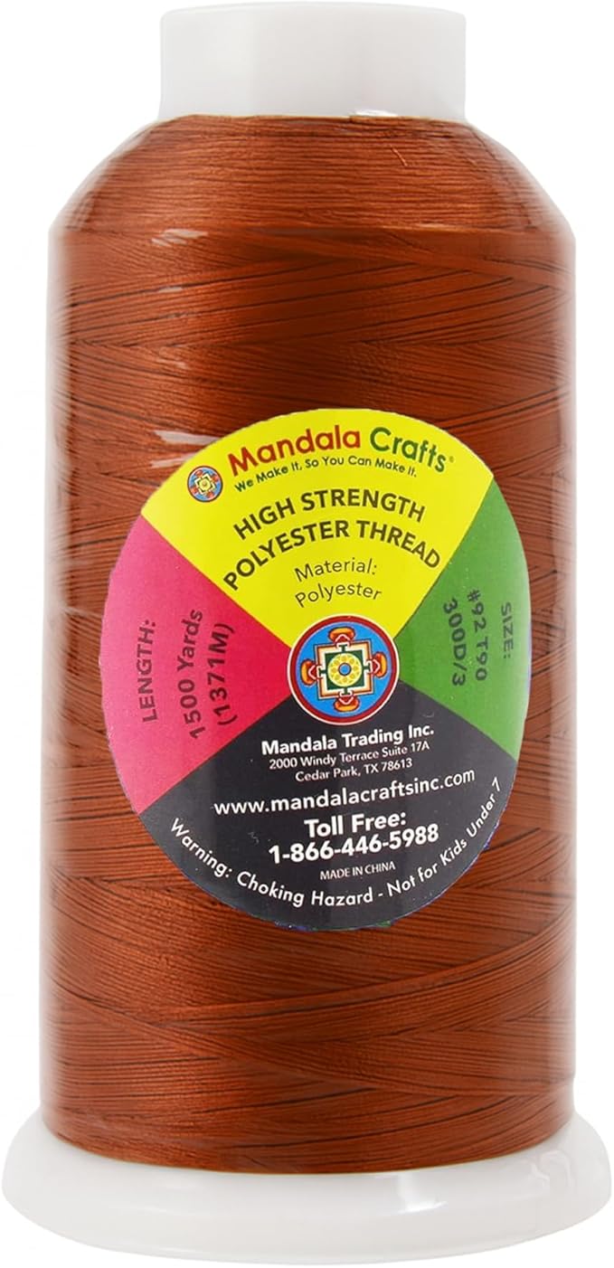 Mandala Crafts Burnt Orange Heavy Duty Thread -1500 Yds Tex 90 Thread - Image 3