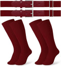 JASGOOD 2 Pack Baseball Socks and Belt Combo Set Softball Socks and Belts Elastic Waist Belt for Youth and Adult Boys