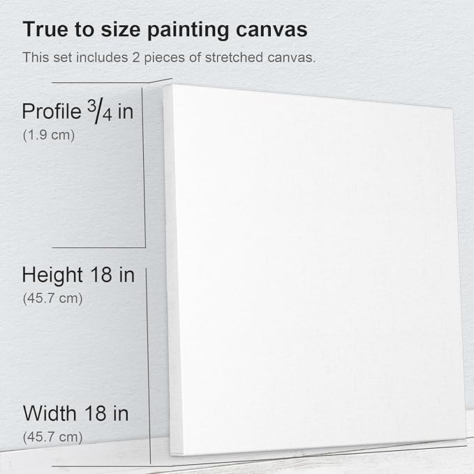 PHOENIX 18x18 Inch 2 Pack Artist Canvas - Image 2