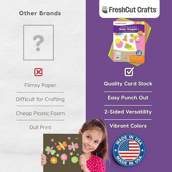 Basic Shapes 1: Circles, 676 Pieces US Made Card Stock Punch Out Geometric - Image 6