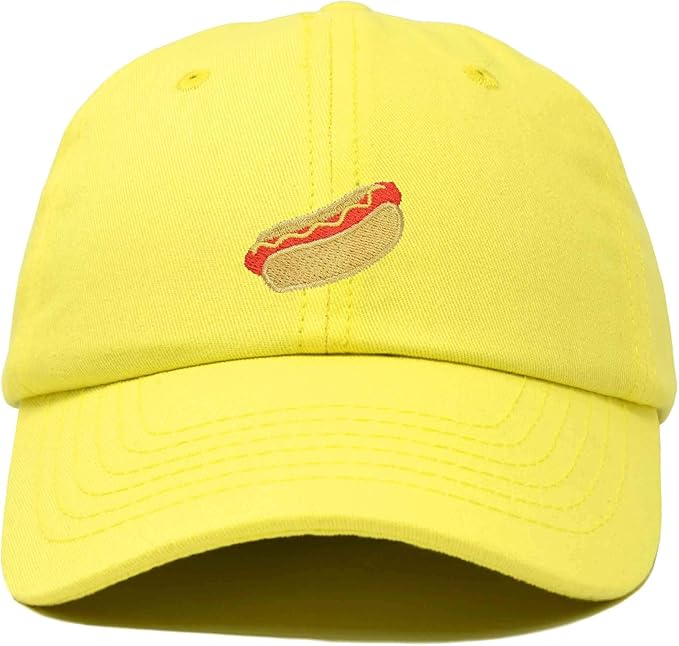 DALIX Hot Dog Hat Embroidered Mens Womens Baseball Cap