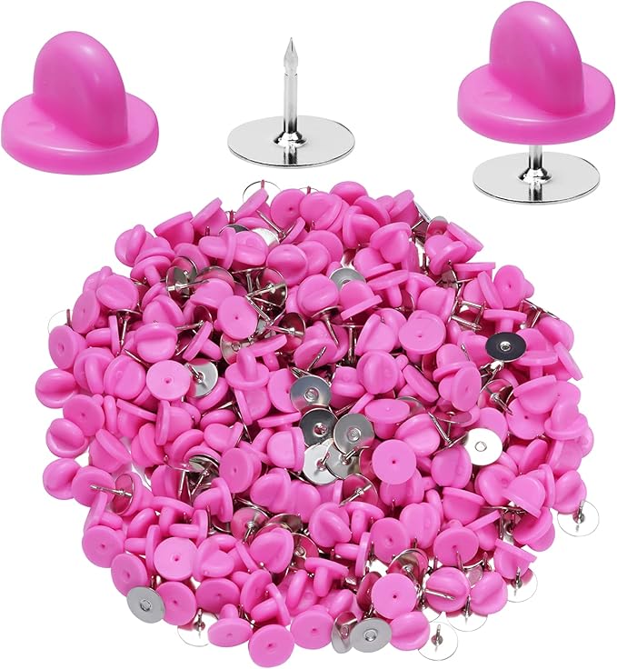 400pcs PVC Rubber Pin Backs Heliltd Butterfly Clutch Pins Tie Tacks Blank Pins by Heliltd