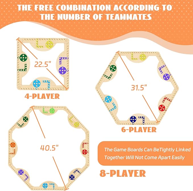 Solid Wood Marbles and Jokers Board Game: Versatile Family Entertainment - Image 3