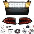 NOKINS Club Car Precedent Light Kit with Bumper for Club Car Precedent 2004-UP Electric Gas Golf Cart - 12V LED Headlight & Turn Signal Light(Fit #102524800/1025248-01) (Front & Rear Light Deluxe Set)