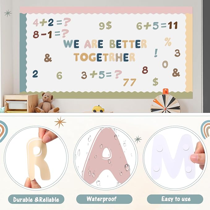 221 Pcs Bulletin Board Letters Round Alphabet Number Punctuation Symbol Combo - Image 4