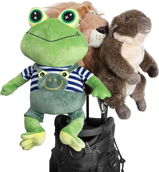 Animal Style Golf Driver Headcover, Green Frog Golf Club Head Covers for 1 Wood 460cc, 450cc fits for All Brand Gifts for Golfer