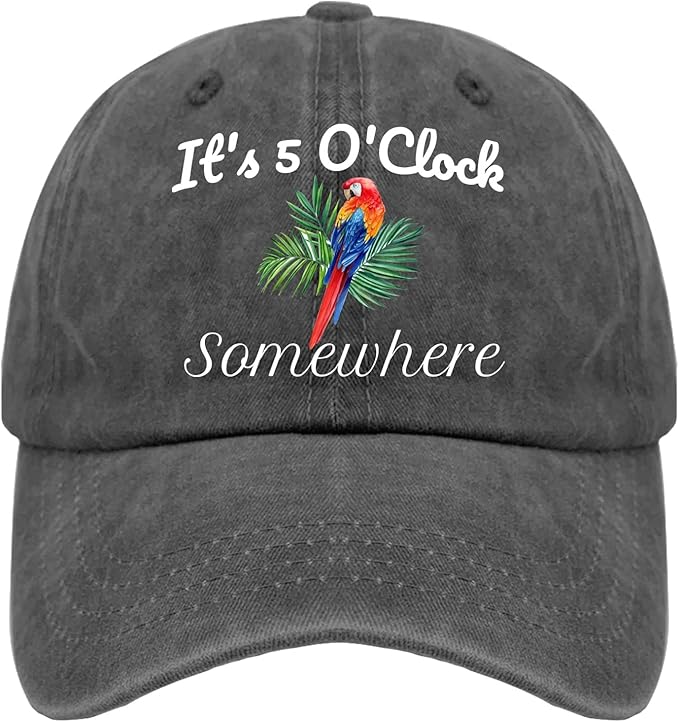 Jimmy Music Buffett Accessories Hats Its 5 Oclock Some Where Baseball Cap Mom Hat Pigment Black Womens Bucket