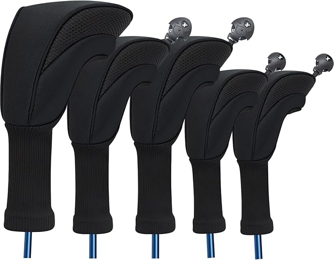 Wood Headcover Golf Club Covers Driver Headcovers Nylon Head Covers Designed to Fit All Woods - 3/4/5/6 Pack/Set Golf Accessories Suitable for Men and Women