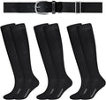 Haysandy Baseball or Softball Sock and Belt Combo Set 3 Football Baseball Socks with Softball Belt for Youth Boys Kids