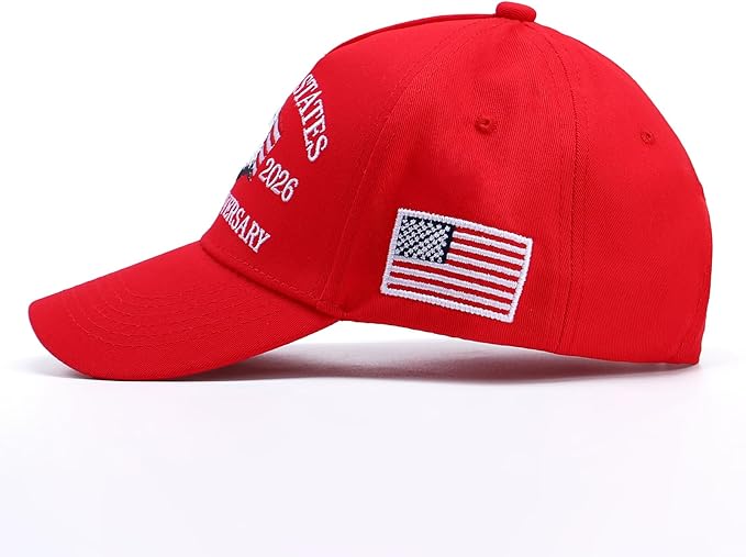 250th Anniversary Patriotic Baseball Cap (1776-2026) Embroidered USA Hat, Adjustable Unisex Bicentennial Gift