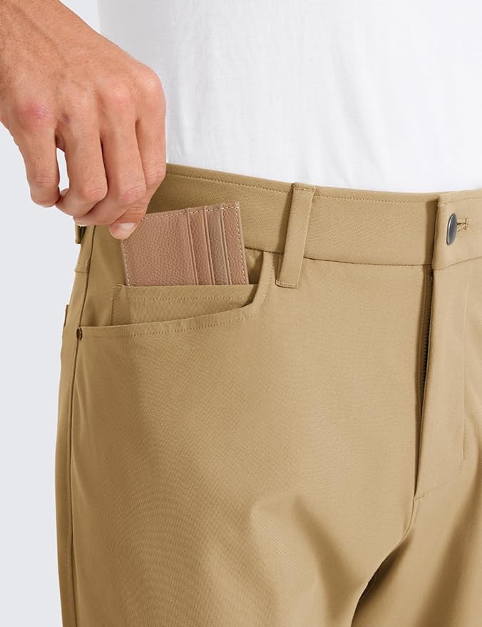CRZ YOGA All Day Comfy 5-Pocket Golf Pants for Men - 28"/30"/32"/34" Quick Dry Lightweight Casual Work Stretch Trousers