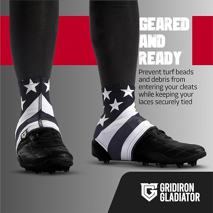 Gridiron Gladiator Football Spats - Spat Cleat Covers for Youth or Adult - Cover Cleats for Baseball Soccer Football - Shoe Sleeves - Sports Gear - Green - Large