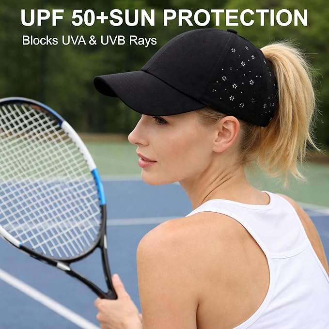 ZTL Women's High Ponytail Baseball Cap Performance Running Hat Quick Dry Mesh Sports Cap Unstructured Dad Trucker Hats