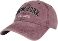 Elidan NY Dad Hat New York EST.1625 Cotton Cap, Adjust Buckle Strap, Unstructured Low-Profile NY Baseball Cap for Men & Women