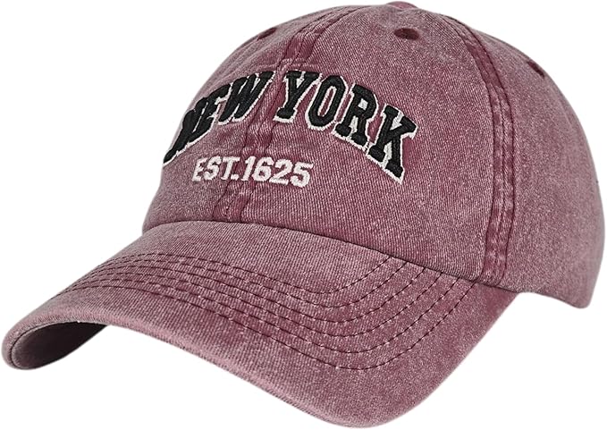 Elidan NY Dad Hat New York EST.1625 Cotton Cap, Adjust Buckle Strap, Unstructured Low-Profile NY Baseball Cap for Men & Women